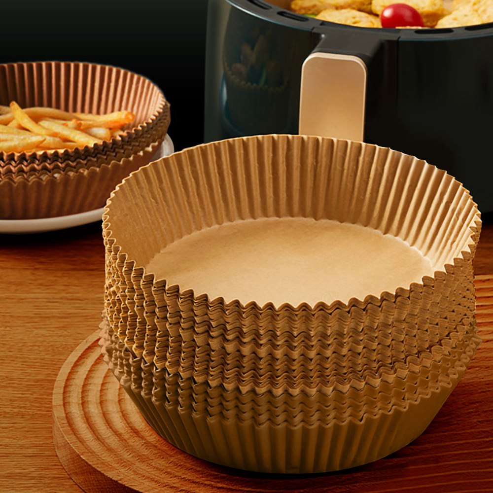 Air Fryer Paper Liners used for baking cookies, fries, and snacks