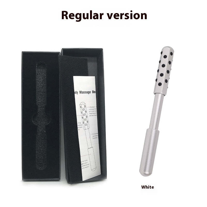 Beauty massaging wand used with skincare cream for better absorption