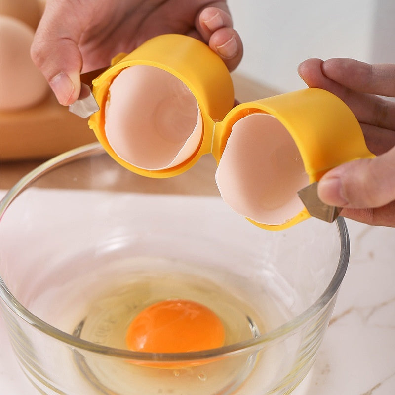 egg cracking gadget for quick and easy egg preparation