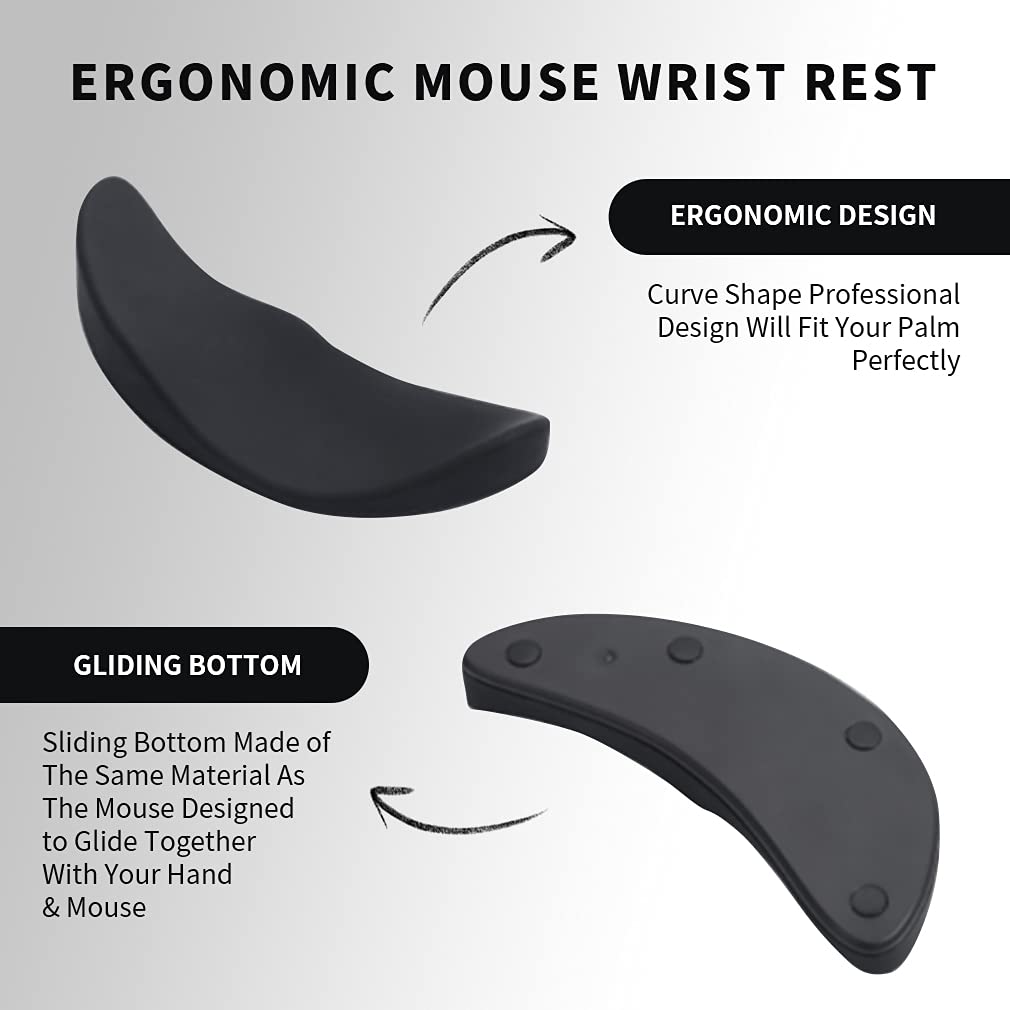 Silver gray silicone ergonomic mouse wrist rest 