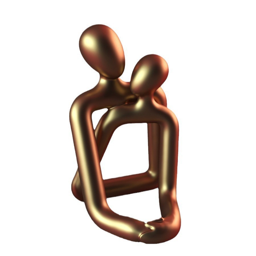 Heartwarming Loving Couple Resin Statue displayed on office desk