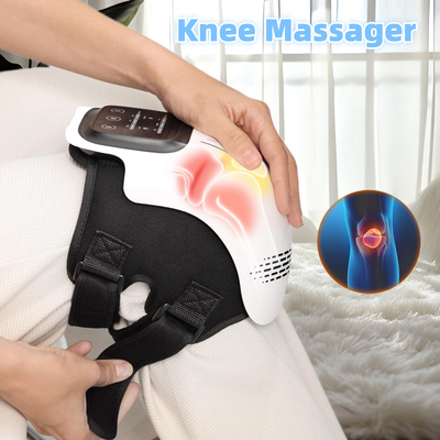 Heated Knee Massager front view – Cordless pain relief with heat & vibration