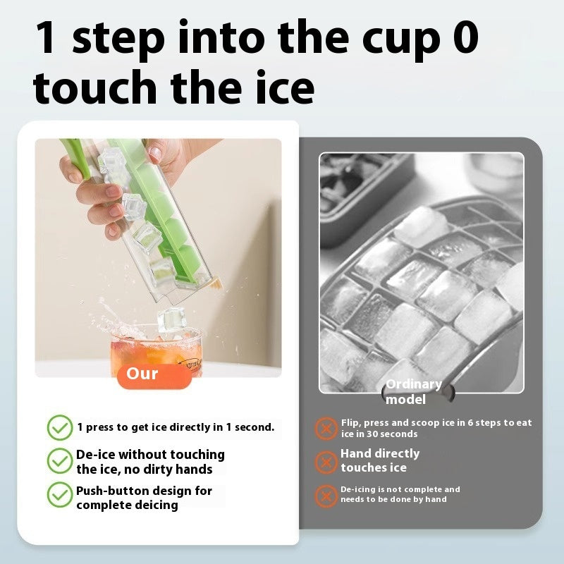 Ice Cube Tray easy release feature showing ice cubes popping out smoothly