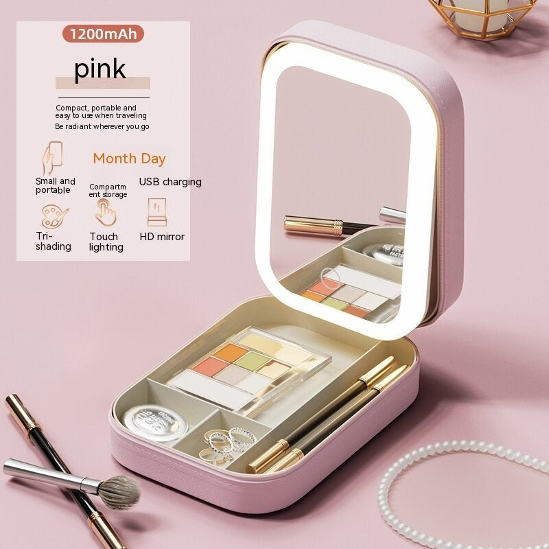 Lighted Makeup Mirror with Storage portable design perfect for travel