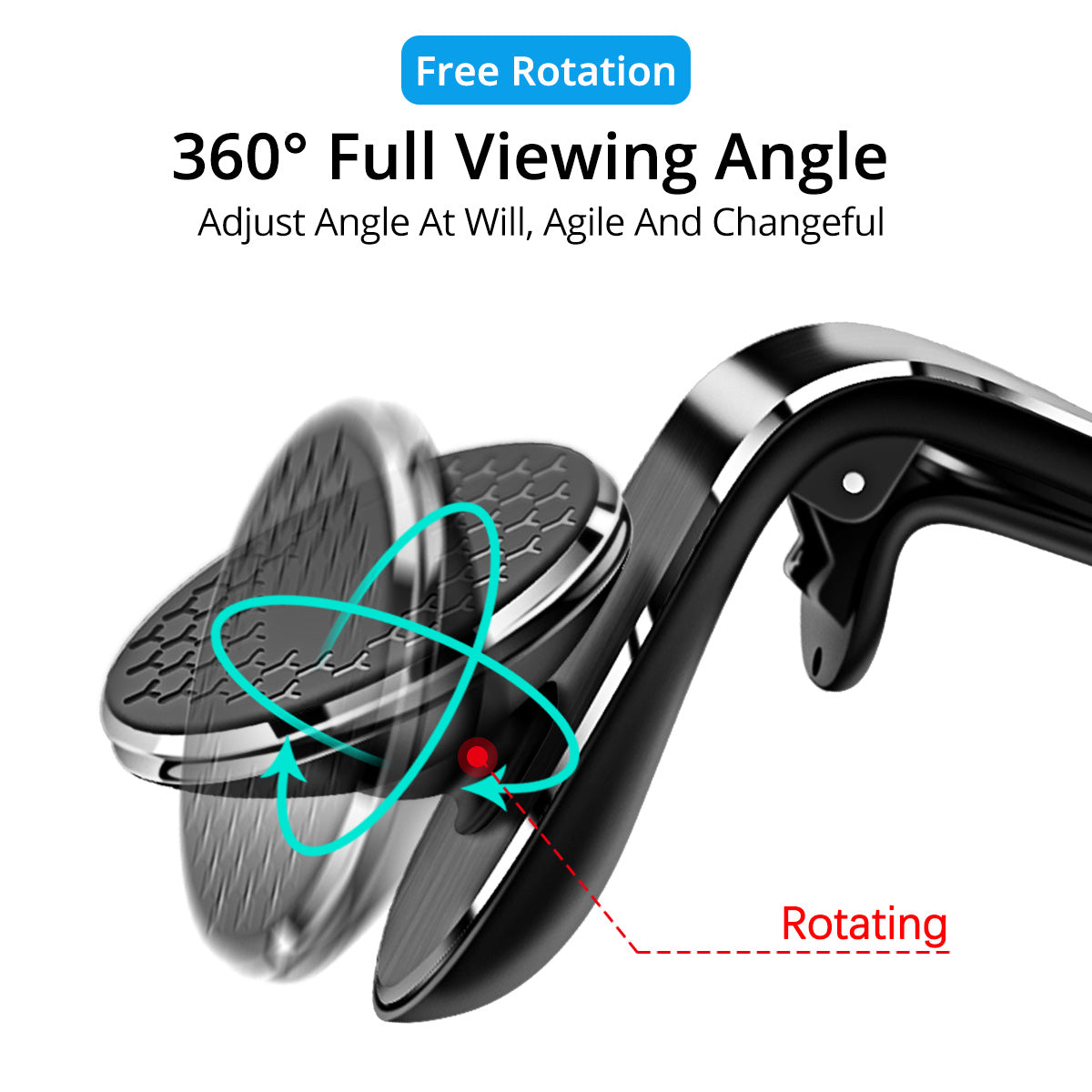 360 degree adjustable magnetic car phone mount for driving