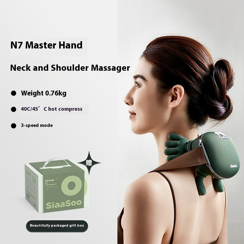 Rechargeable wireless neck shoulder massager with long battery life