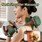 Side view of wireless neck shoulder massager with kneading massage function